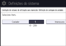 Ilustração do ecrã do painel de operação