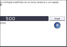 Ilustração do ecrã do painel de operação