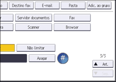 Ilustração do ecrã do painel de operação