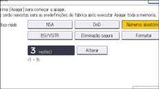 Ilustração do ecrã do painel de operação