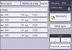 Ilustração do ecrã do painel de operação