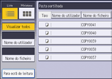 Ilustração do ecrã do painel de operação