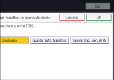 Ilustração do ecrã do painel de operação