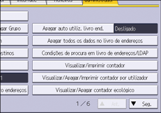 Ilustração do ecrã do painel de operação
