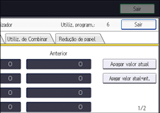 Ilustração do ecrã do painel de operação