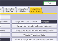 Ilustração do ecrã do painel de operação