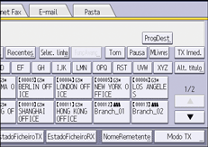 Ilustração do ecrã do painel de operação