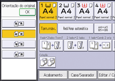 Ilustração do ecrã do painel de operação