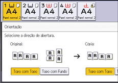 Ilustração do ecrã do painel de operação