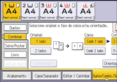 Ilustração do ecrã do painel de operação