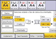 Ilustração do ecrã do painel de operação