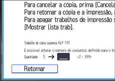 Ilustração do ecrã do painel de operação