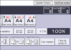 Ilustração do ecrã do painel de operação