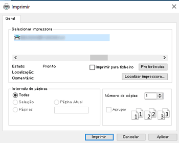 Ilustração do ecrã do driver