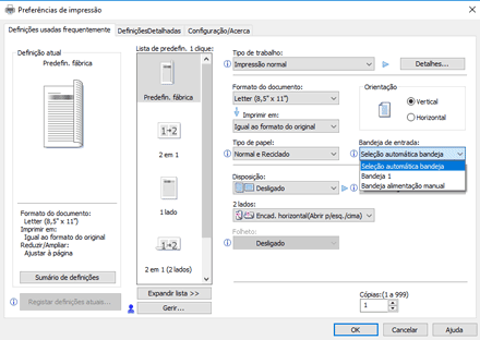 Ilustração do ecrã do driver
