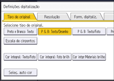 Ilustração do ecrã do painel de operação