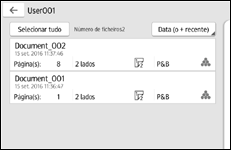 Ilustração do ecrã do painel de operação