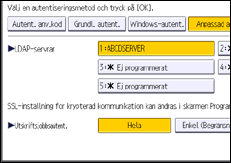 Bild på användarpanelens skärm