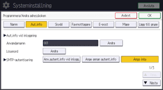 Bild på användarpanelens skärm