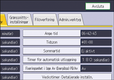 Bild på användarpanelens skärm