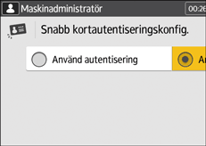 Bild på användarpanelens skärm