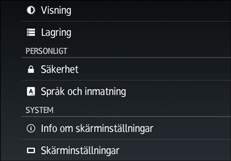 Bild på användarpanelens skärm