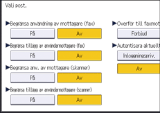Bild på användarpanelens skärm