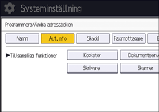 Bild på användarpanelens skärm