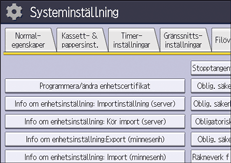 Bild på användarpanelens skärm