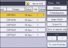 Bild på användarpanelens skärm