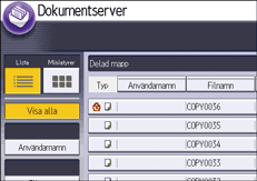 Bild på användarpanelens skärm