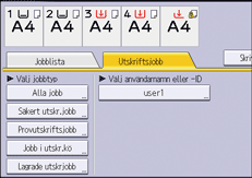 Bild på användarpanelens skärm