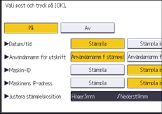 Bild på användarpanelens skärm
