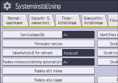 Bild på användarpanelens skärm