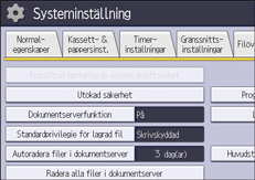 Bild på användarpanelens skärm