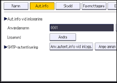 Bild på användarpanelens skärm