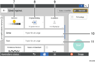 Bild på användarpanelen (numrerade detaljer)