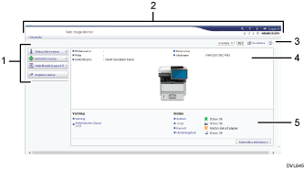 Bild av webbläsarfönster med numrerade detaljer