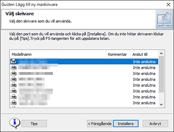 Bild om installation av drivrutin