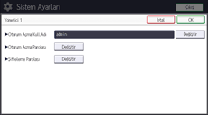 İşletim paneli ekran görseli