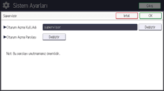 İşletim paneli ekran görseli