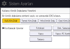 İşletim paneli ekran görseli
