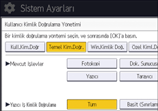 İşletim paneli ekran görseli