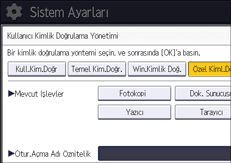 İşletim paneli ekran görseli