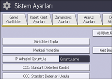 İşletim paneli ekran görseli