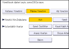 İşletim paneli ekran görseli