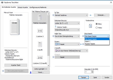 Sürücü ekranı gösterimi