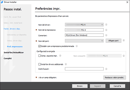 Il·lustració de l'instal·lador del driver