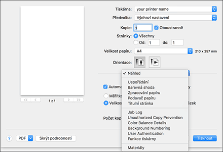Ilustrace obrazovky ovladače