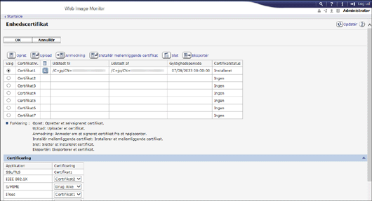 Illustration af skærmbillede i webbrowser